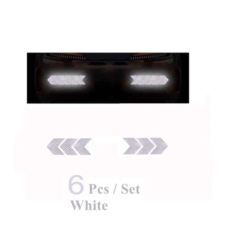 4/20pcs Car Reflective Arrow Sticker Safety Warning Sticker for Car Bumper Trunk Reflector Hazard Tape Car Styling Luminous Film