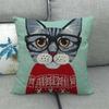 Cartoon Cat Pattern Series Super Soft Cotton and Linen Material Pillow Cover for Home Sofa Decoration Pillow Cover