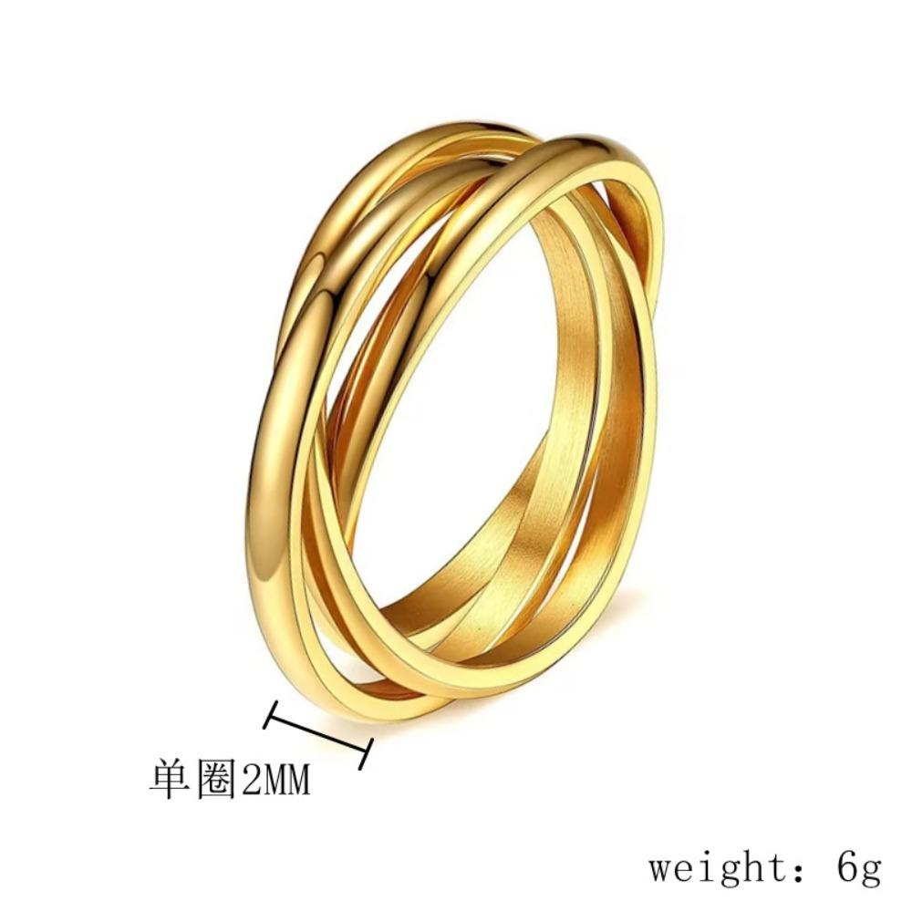Three Lives Three WorldsStainless Steel Bright Surface Couple Rings for Women Rotation Helps Combat Anxiety Finger Jewelry Gift
