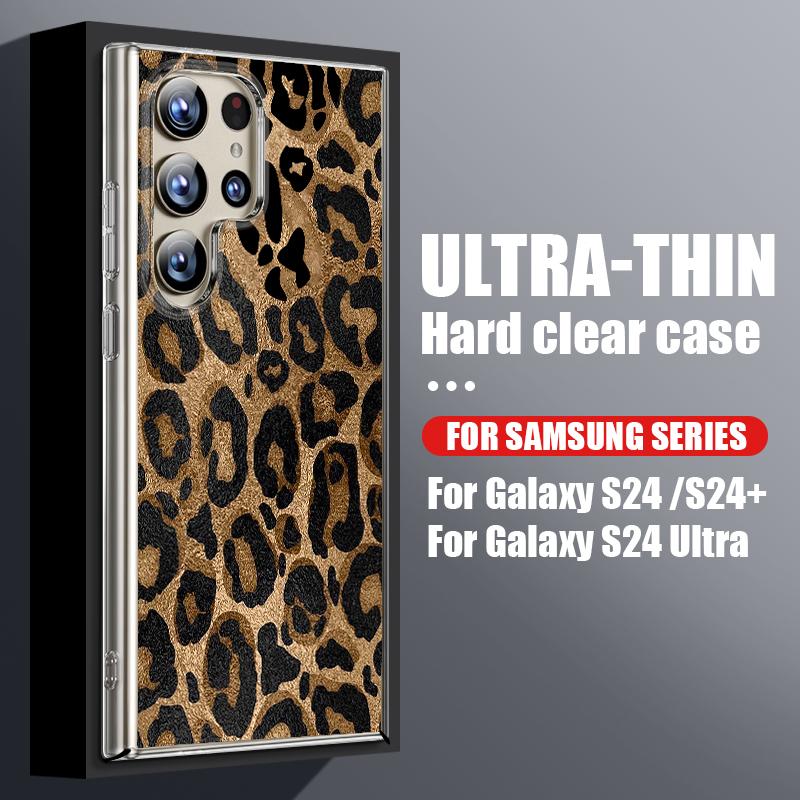 

Чехол для телефона с леопардовым принтом для Samsung Galaxy S26 S25 S24 Ultra S23 S21 FE S22 Plus A53 A54 A34 A15 A25 A35 A55 A26 A36 A56 5G Тонкий Прозрачный Жесткий Чехол Samsung S22 Plus прозрачный