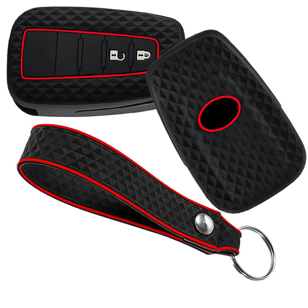 

2 Pcs Silicone Car Key Case Cover Shell Fob For Toyota Prius Camry Corolla C-Hr Chr Rav4 Prado Key Chain Accessories