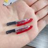 10 Pcs Mini Blood Knife Charm Acrylic Halloween Fake Knife Pendant Decoration for Necklace Earrings Jewelry Making