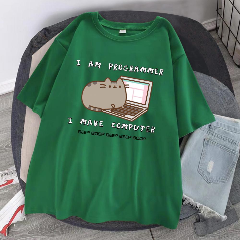 Sunt programator, fac computer, tricouri pentru bărbați, topuri casual vintage, supradimensionate, cu mâneci scurte, respirabile, îmbrăcăminte din bumbac pentru bărbați