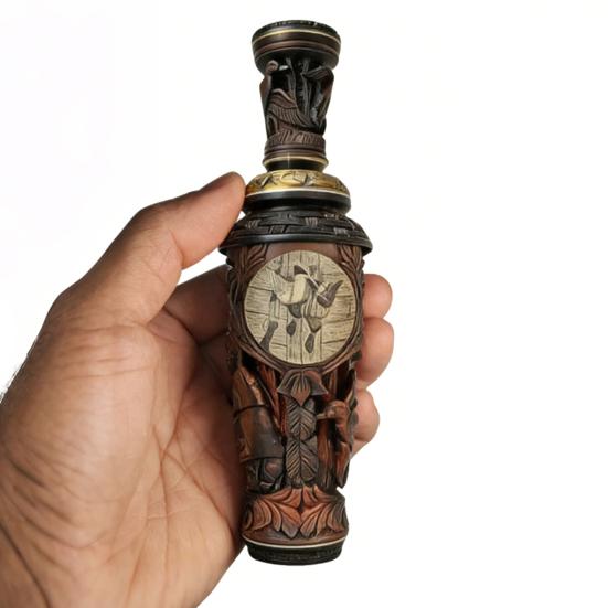 Fluier pentru chemarea rațelor de vânătoare, realizat manual, portabil, sculptat manual în lemn, sunet realist, pentru vânătoare în aer liber, păsări de apă, corb, pasăre, chemător de animale, fluier atrăgător