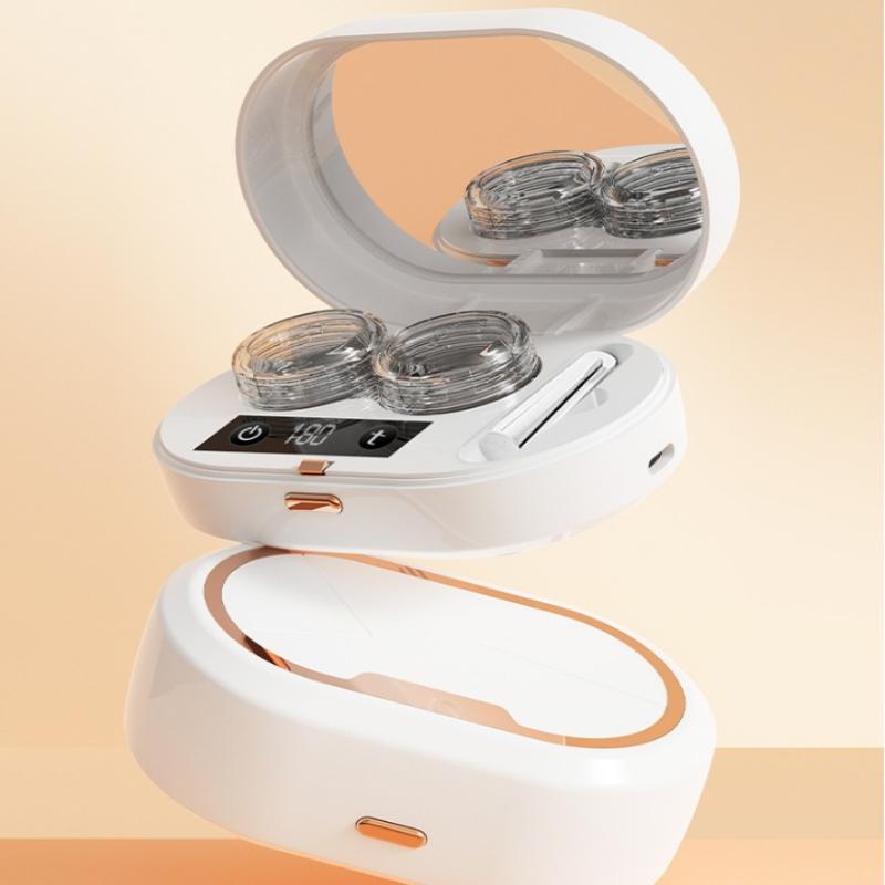 Electric With 3 Timing Modes Contact Lens Cleaner Ultrasonic Contact Lens Cleaner 360Degree High-Frequency Vibration For Home Travel