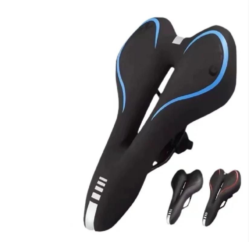 Comfortable Shockproof Pu Leather Surface Cycling Seat Sponge-Filled Gel Time Trial Bicycle Saddle For Enhanced Riding Experienc