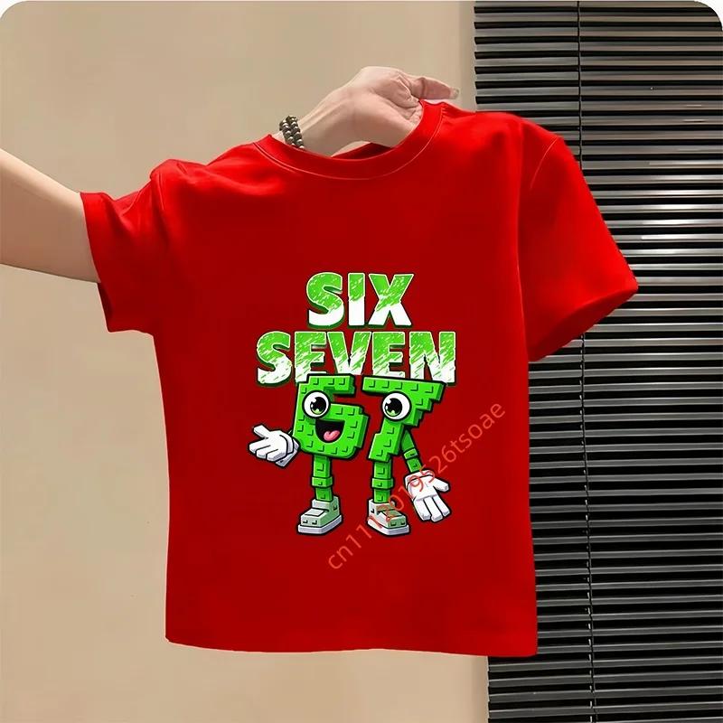 Funny Six Seven Italian Brainrot 67 Number Graphic Print TShirt BoyGirl Summer Short Sleeved Kids Loose Comfortable Tshirt Top
