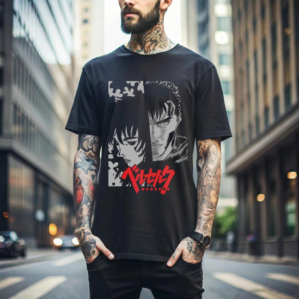 100% Baumwolle TOPS UNISEX T-SHIRTS HERREN DAMEN Berserk T-Shirt, Japanisches Anime-Shirt, Anime Manga Shirt, Trendiges Shirt Anime 234