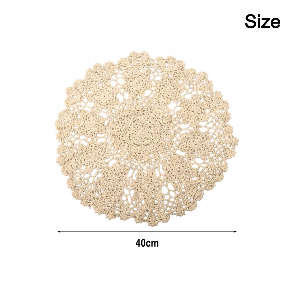 Placemat Table Mat Retro Hollow Round Doilies Home Kitchen Decor Display
