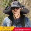 Men's Summer Outdoor Cooling Fan Hat - High Wind Power Sun Protection for Hiking, Fishing, and Mountaineering. Lightweight Fisherman Style.