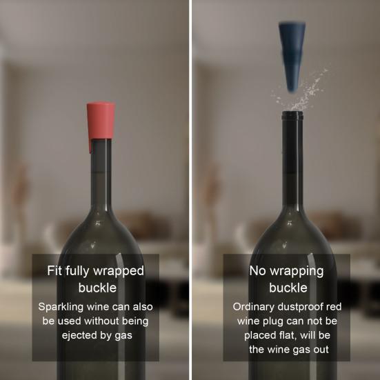 Silikon Weinstopfen Wiederverwendbarer Weinflaschenverschluss Auslaufsicher Luftdichter Verschluss für Wein Champagner Whiskey Bierflaschen Lebensmittelechtes Silikon Weinkorken