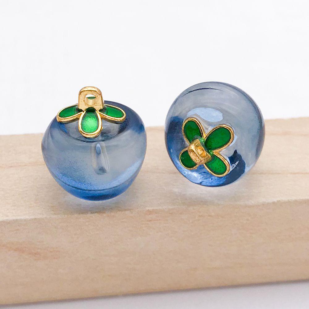 Set of 12 Colorful 3D Glass Apple Charms for DIY Bracelets & Necklaces