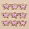 10Pcs Fashion Colorful Crystal Butterfly Pendant Shiny Zircon Charms For Korean Women Necklace Choker Jewelry Accessories Wholes