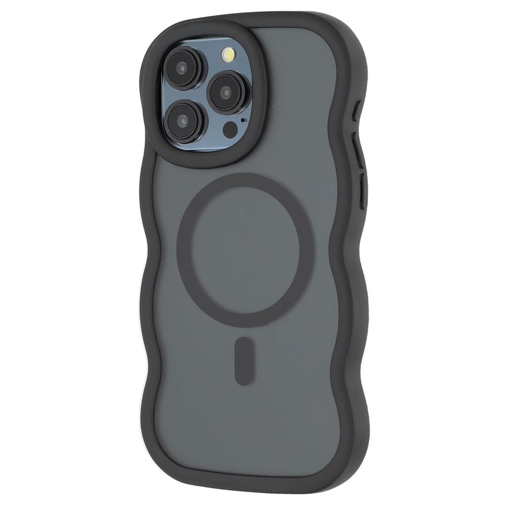 For iPhone 14 Pro Case Compatible with MagSafe TPU + PC Phone Back Cover Skin Touch Wave Shape