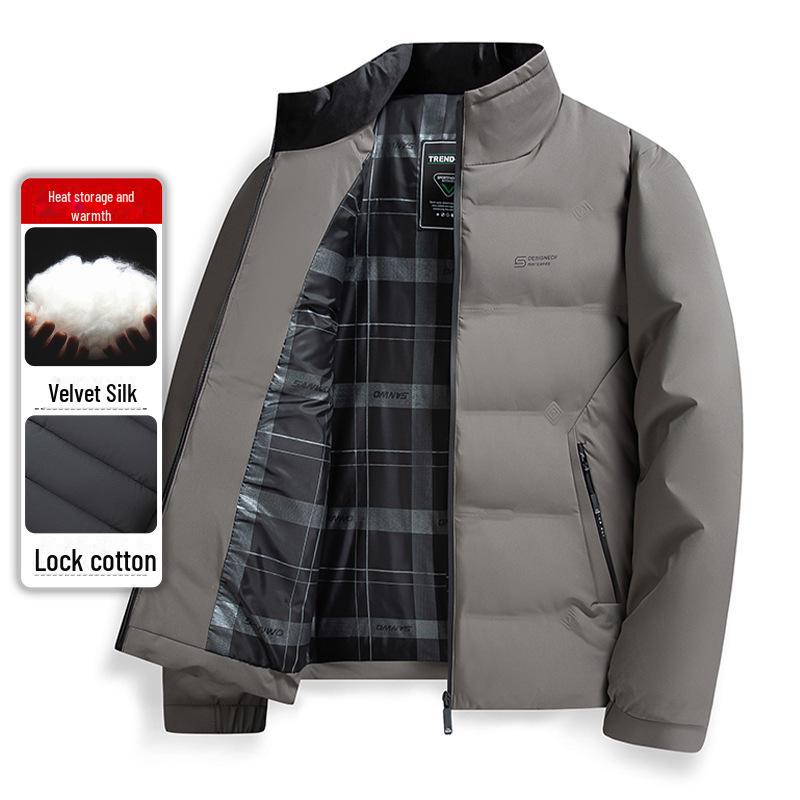 2024 Herren Dicke Baumwolljacke mit Stehkragen - Langarm Wintermantel für Mittelalte und Ältere