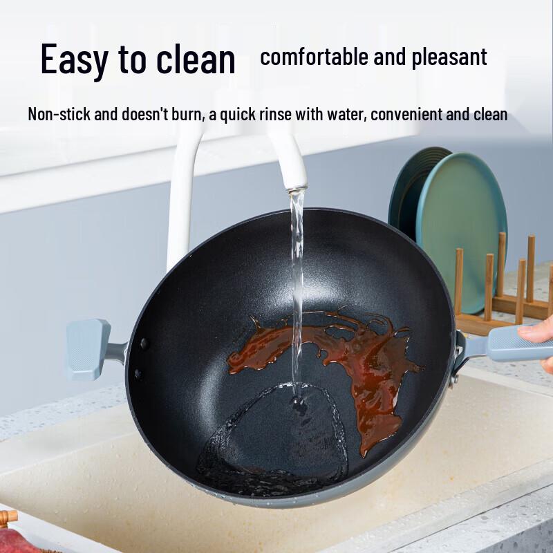 COOKER KING 32cm Flat Bottom Non-stick Wok