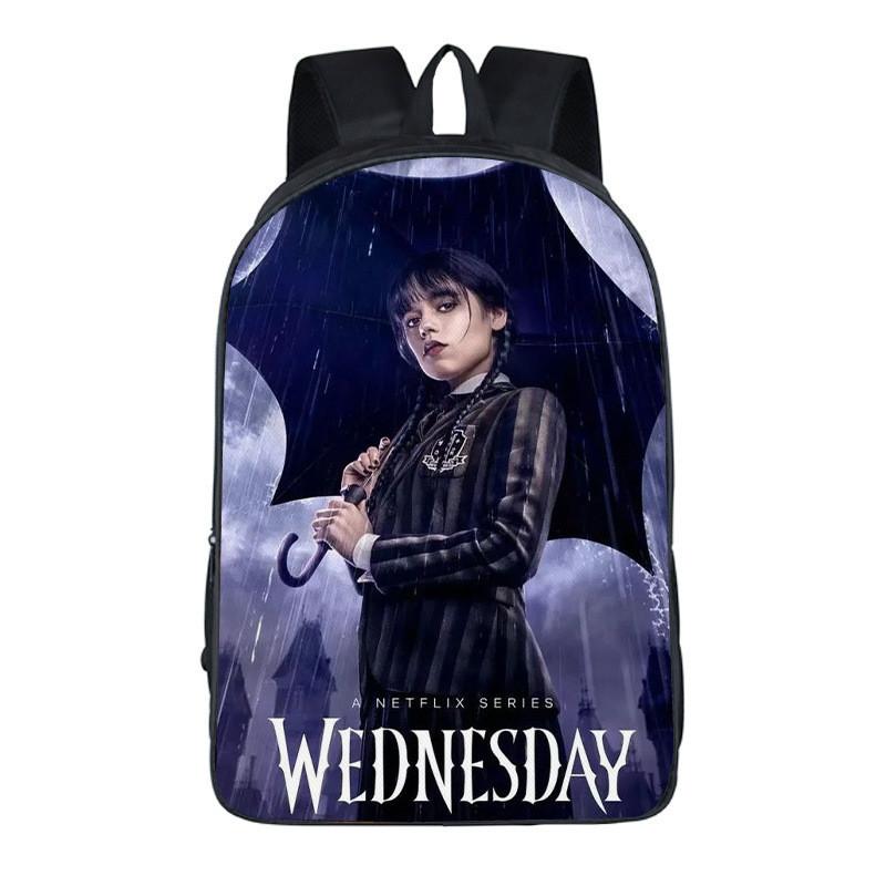 

Печать Аниме Мультяшный Дизайн Детская Студенческая Сумка Рюкзак Девочка Wednesday01