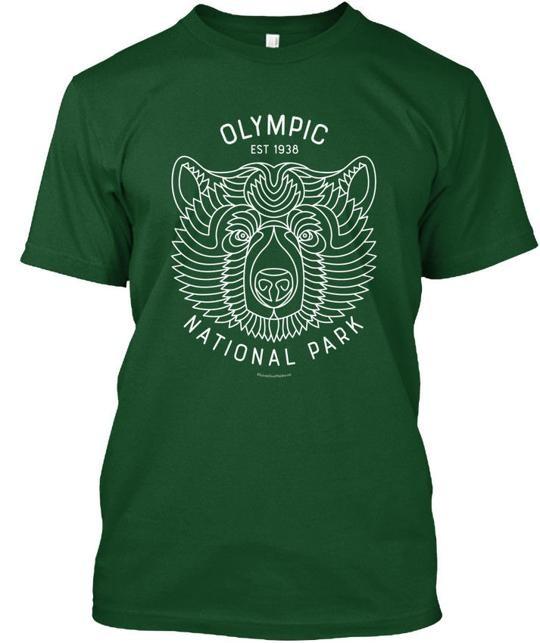 Olympic National Park Bear Olympiv Est 1938 T-Shirt L