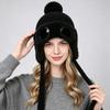 Women's Lined Winter Hat with Ear, Warm Trapper Hat and Hat with for Cold