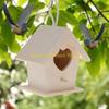 F26C Bird House To Paint for Adults Outside Hanging Natural Small Bird Nest Garden Patio Decoration No Assembly