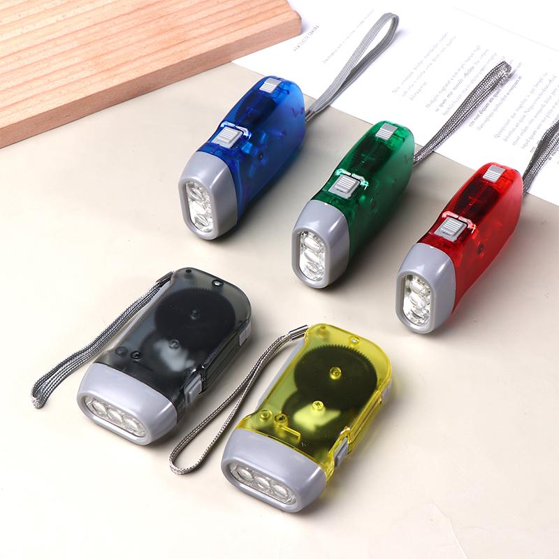 Led Hand Pressing Dynamo Crank Power Wind Up Flashlight Mini Self Generating Torch Camping Lamp Outdoor Home Supplies