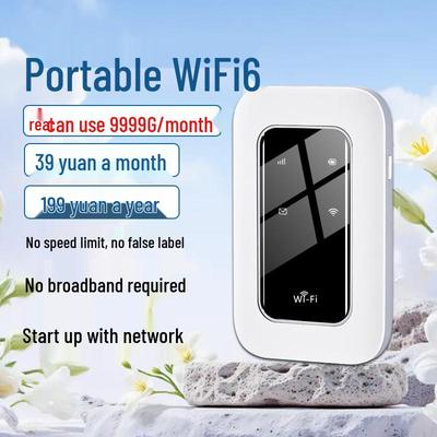 Portable WiFi 6 Universal Mobile Hotspot - Card-Free Internet Access for Travel and Car.