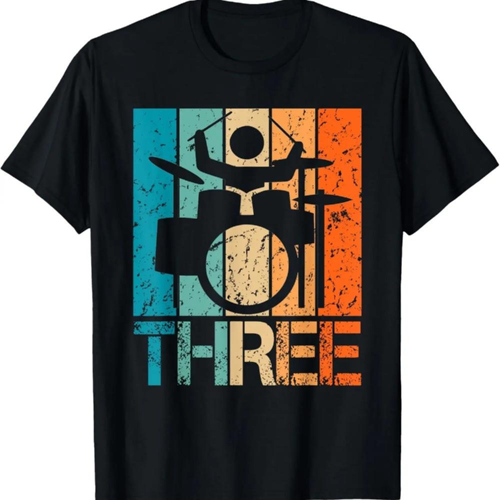 

3-й День рождения барабанов 3 года 3 года Мальчики Девочка День рождения Барабанщик Футболка XXXL чёрный