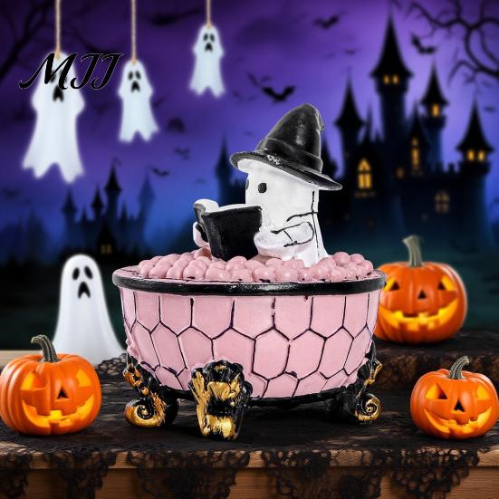 Comforting Halloween Decoration Light Ghost Bubble Bath Reading Book Night Quaint Lamp Handmade LED Table for Bedroom Study Room Bathroom Decor
