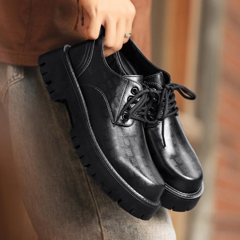 Ανδρικά παπούτσια Derby με χοντρή σόλα Μινιμαλιστικά και μοντέρνα στυλ Υπαίθρια αναψυχή επαγγελματικό πάρτι Νεανικά καθημερινά παπούτσια γραφείου από δέρμα