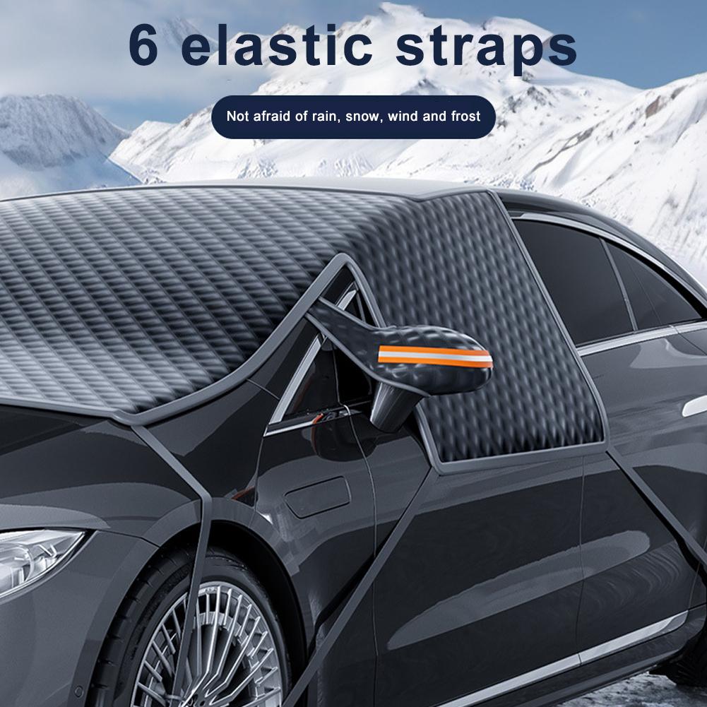 Husă de parbriz pentru gheață și zăpadă, husă de iarnă îngheț pentru mașină, rezistentă la intemperii, huse de parbriz rezistente la praf cu oglinzi laterale