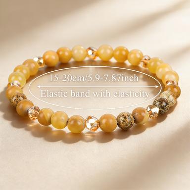 Citrine Natural Stone Bracelet Unisex Handmade Jewelry 6mm for Wealth and Success jewelry bracelets