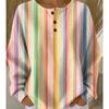 Women's Crew Neck Long Sleeve Waffle Knit Henley Top Loose Fit Casual Sweatshirt