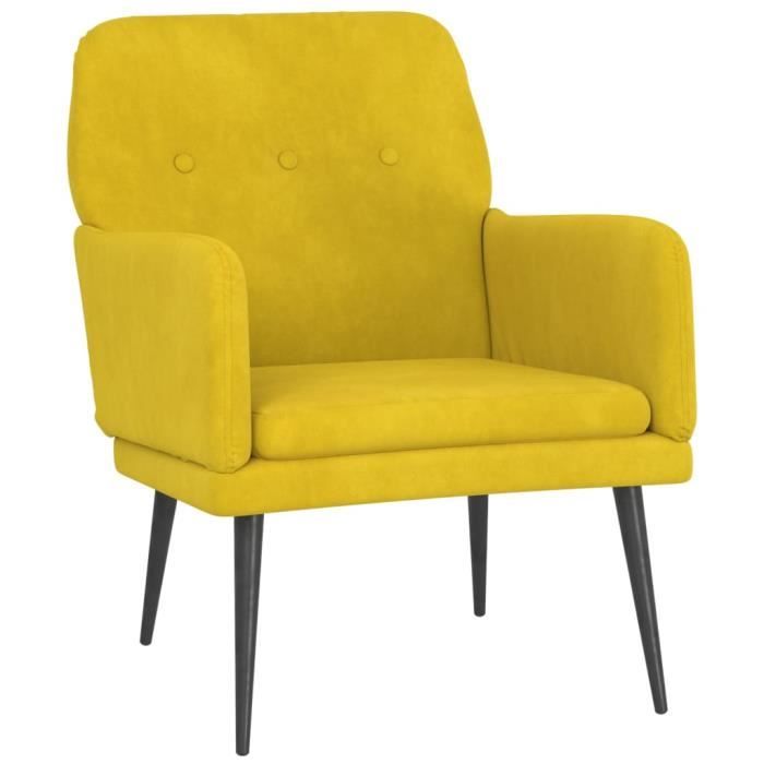 351410 vidaXL Armchair Yellow 62x79x79 Cm Velvet