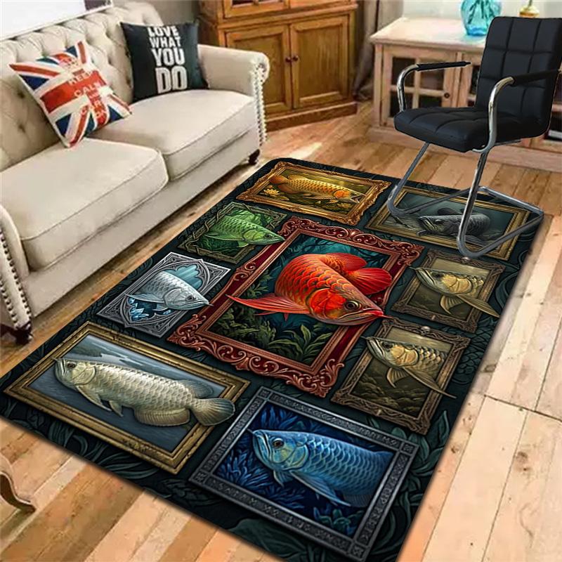 Arowana Collection Pattern Rug Floor Mat for Living Room or Bedroom Soft and Comfortable Carpet a Gift for Birthday and Holiday.