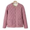 Short Diamond Grid Cotton Jacket for Middle-aged and Elderly Women Lightweight Small Cotton Jacket