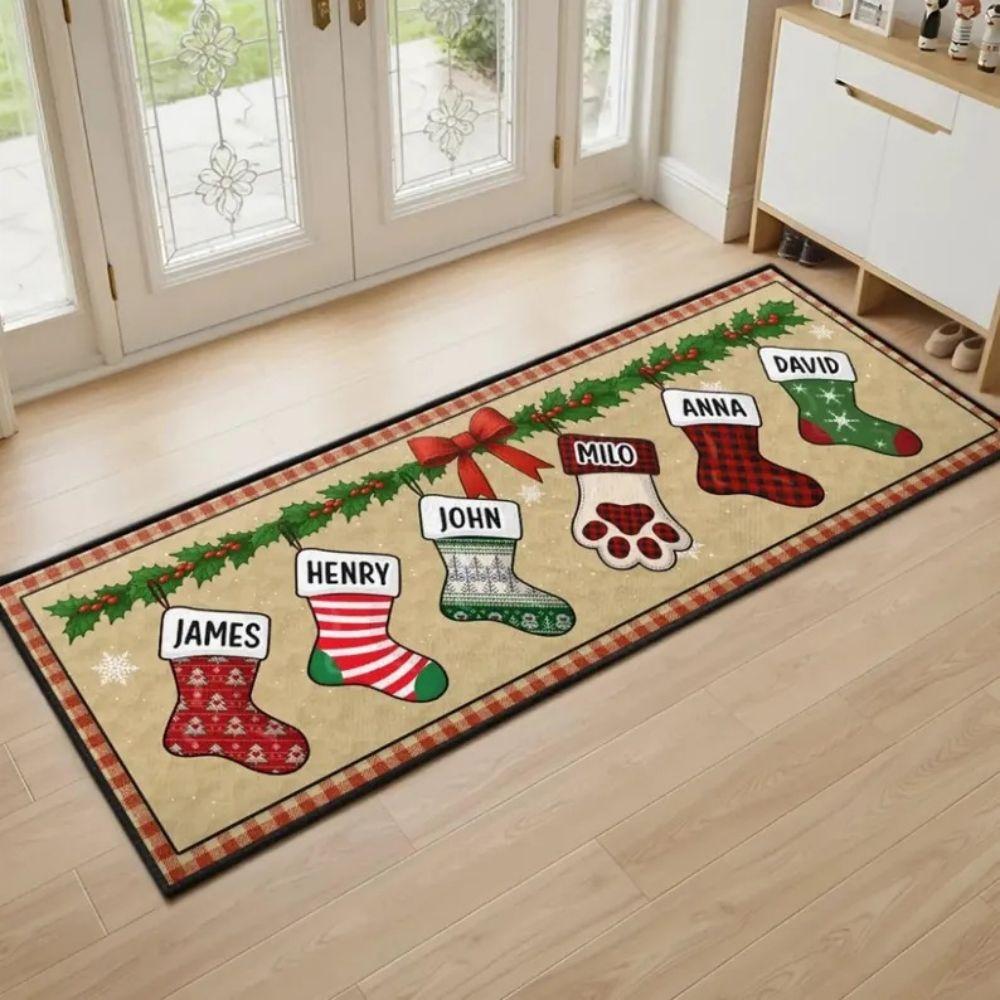 Christmas Long Rug Entrance Floor Mat for Welcome at Doorway Anti-slip Kitchen Corridor Rug 2027 Home Decoration