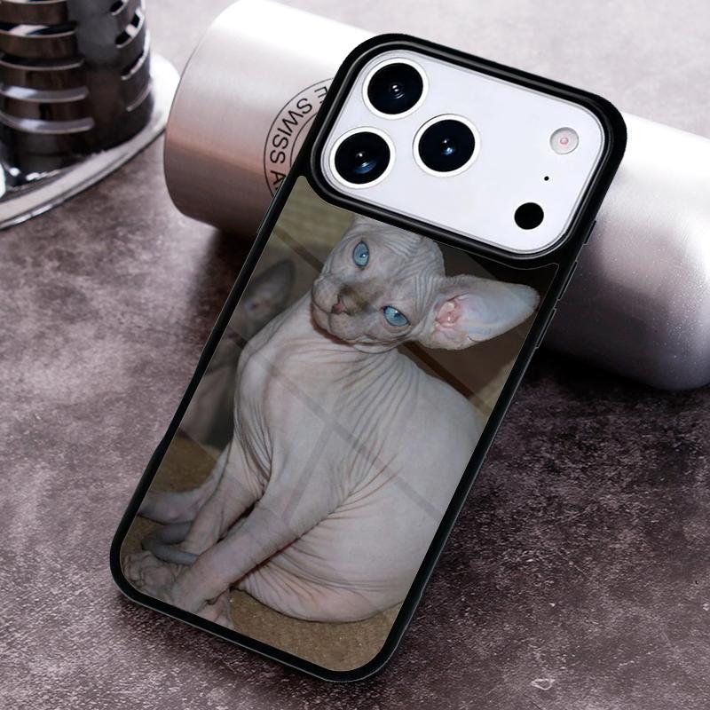 FUNNY NAKED CAT SPHINX Phone Case for iPhone 17 16 15 Pro Max Air 14 13 12 11 Plus Shockproof Cover