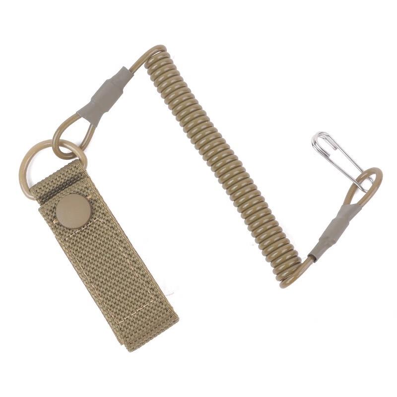 Outdoor Tactical Spring Lanyard with Steel Wire