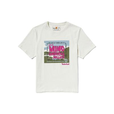Timberland Casual Round Neck Short Sleeve T-Shirt Unisex Tops Vintage-White A6RGN-CM9