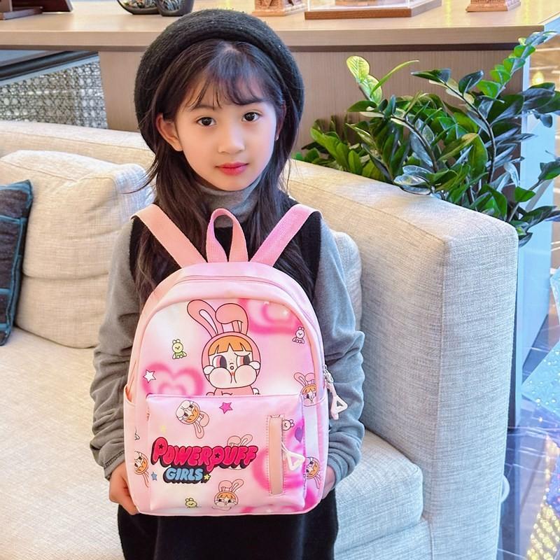 Puff Power Girls Large Capacity Backpack Kids Cartoon Schoolbag Waterproof