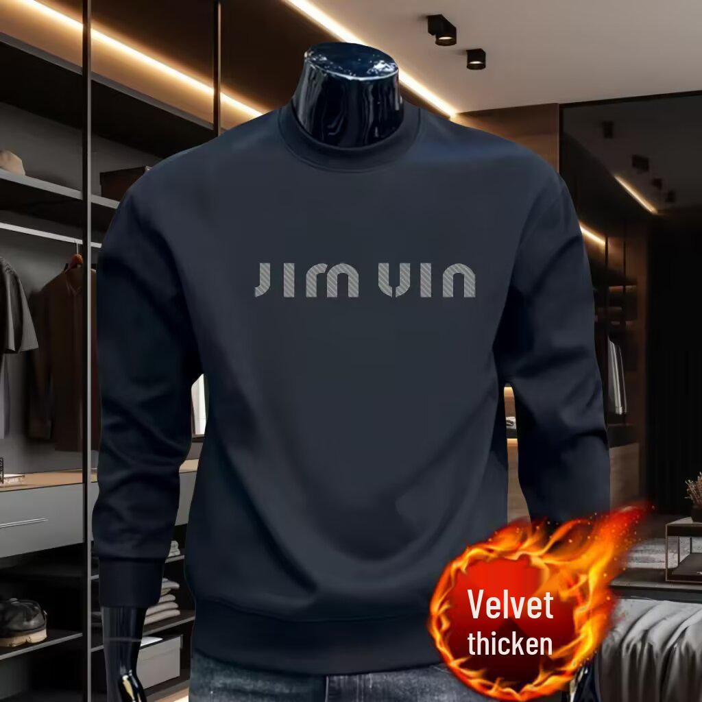 

2025 Autumn/Winter Men s Trendy Round Neck Long Sleeve Loose Hoodie - Perfect for Couple Wear 4XL