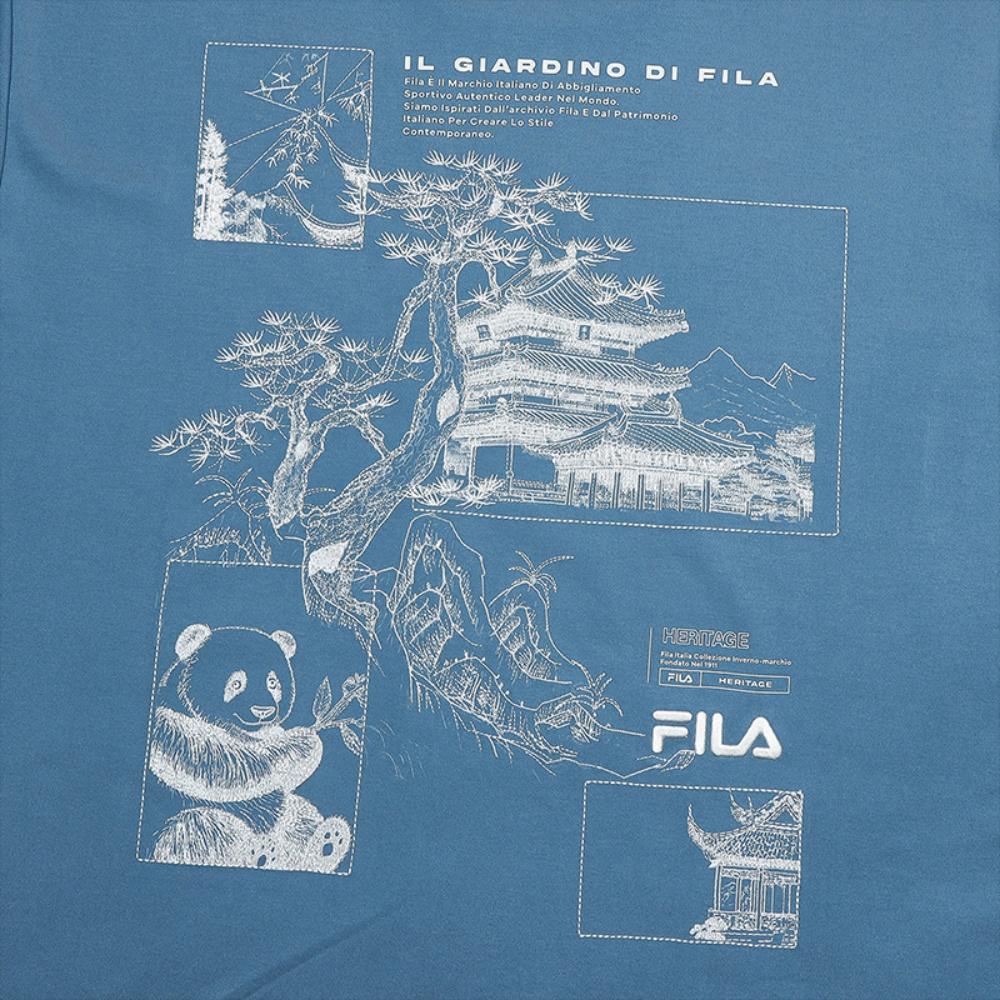 FILA Heritage Casual Daily Versatile Lightweight Breathable Embroidered Logo Short Sleeve T-Shirt Men Tops F11M538121FLB