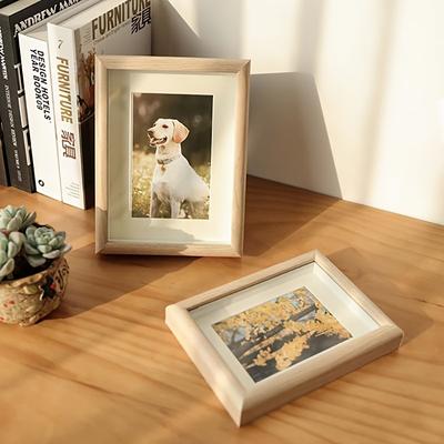 1 kus 7palcového trojrozměrného dutého dřevěného fotorámečku v novém čínském stylu - Ideální pro zavěšení kaligrafie a kaligrafických kartonových uměleckých děl na zeď