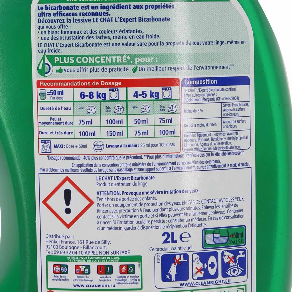 Buy Lessive Liquide Bicarbonate 2l Le Chat At Affordable Prices Free Shipping Real Reviews With Photos Joom