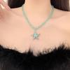 Acrylic Starfish Beads Choker Holiday Summer Clavicle Chain Starfish Dots Necklace Vacation