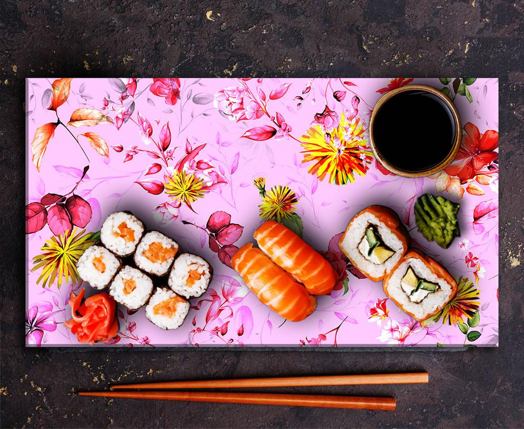 Glass Plate Cutting Board 52X30 Flowers