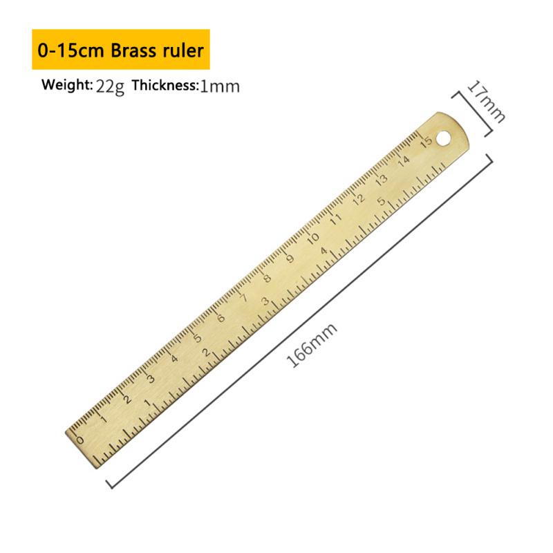 Retro Brass Ruler Triangle Ruler Protractor Caliper Wave Ruler Stationery Accessories For School