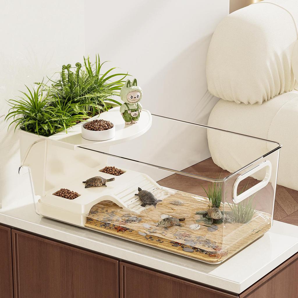 Living Room Turtle Habitat with Sunning Platform and Large Capacity