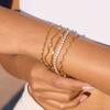 Tarnish Free Stainless Steel 18K Gold Plated Statement Bracelet Set Daily Wear Cubic Zirconia Tennis Chain Bracelets for Women
