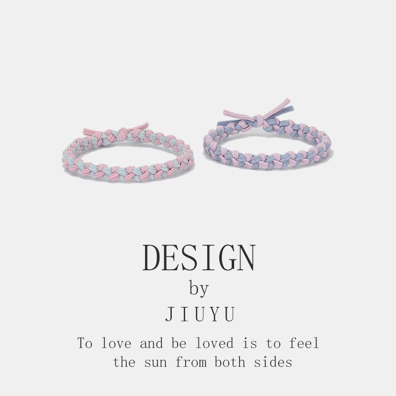 Boyfriend Exclusive Small Rubber Band Handmade Woven Hand Strap Couple Leather Case Hair Band for Girlfriends Headband Bracelet Dual-Use